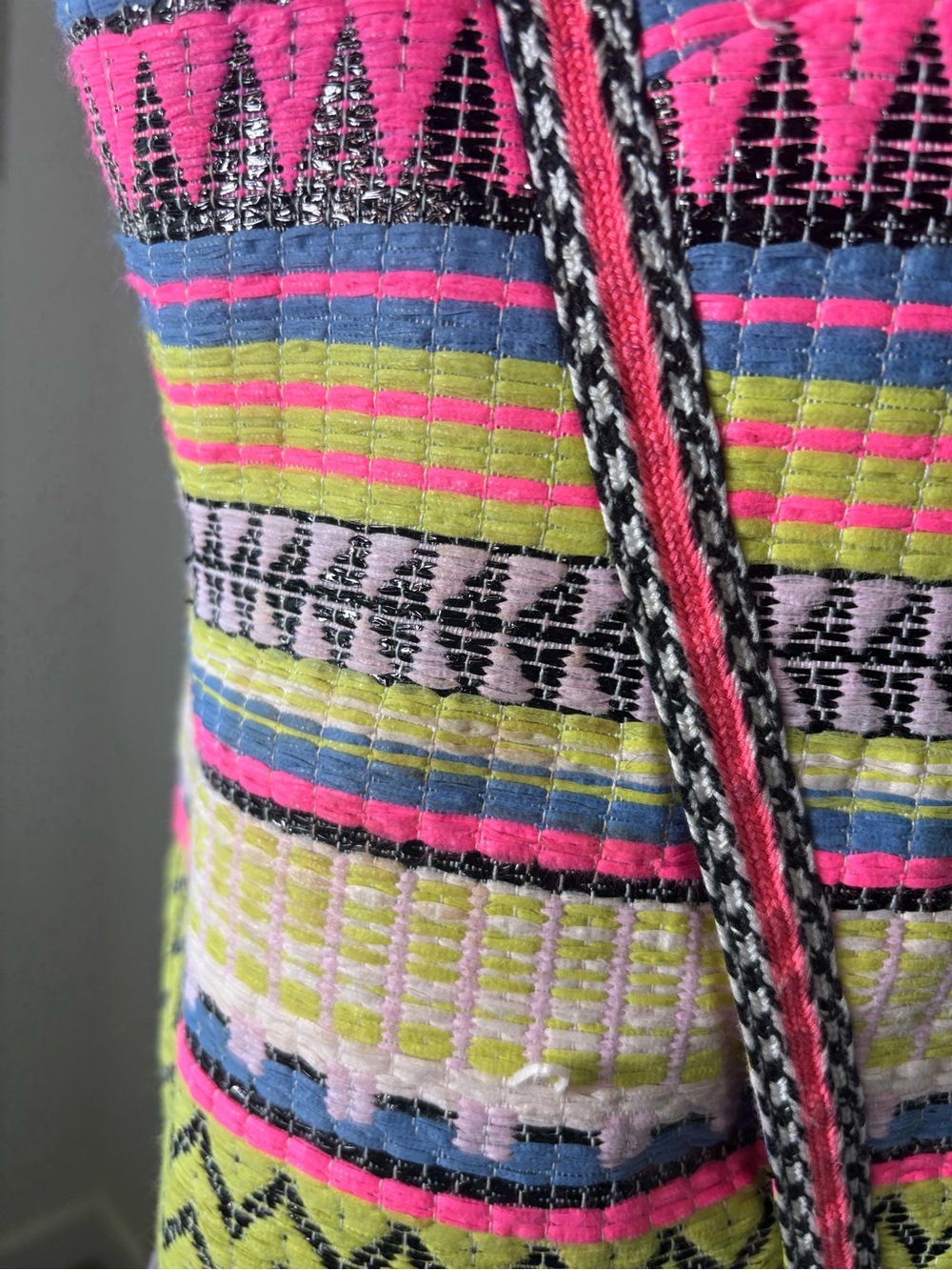 Milly Neon Aztec Tweed Zipper Jacket, Size 2 - Picture 14 of 16